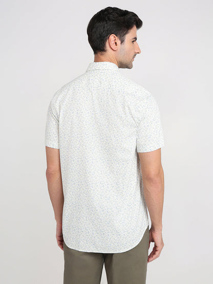 Colorplus Men Brown Printed Regular Fit Cotton Half Sleeve Casual Shirt