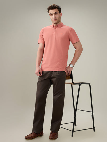 Colorplus Men Brown Twill Comfort Fit Cotton Trouser