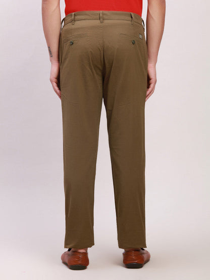 Colorplus Men Green Solid Contemporary Fit Trouser