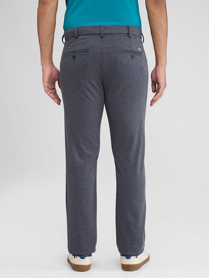 Colorplus Grey Solid Contemporary Fit Polyester Blend Trouser