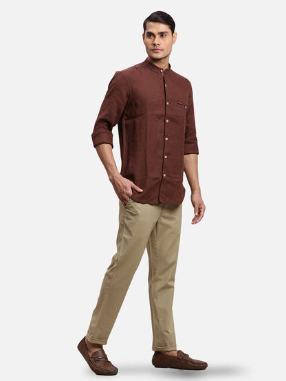 Colorplus Men Beige Solid Slim Fit Trouser