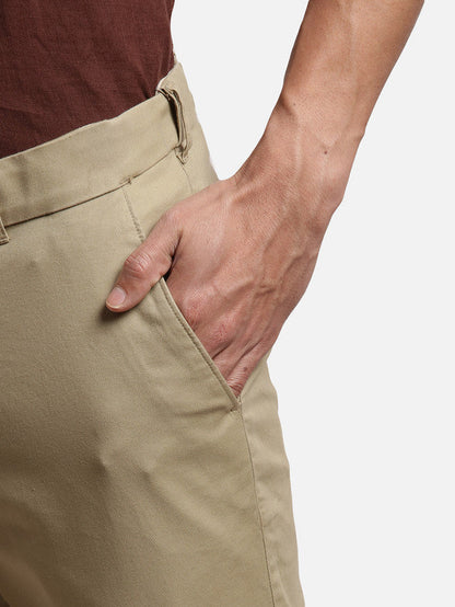 Colorplus Men Beige Solid Slim Fit Trouser