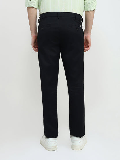 Colorplus Men Black Twill Slim Fit Cotton Trouser