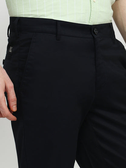 Colorplus Men Black Twill Slim Fit Cotton Trouser
