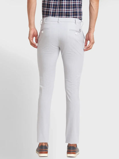 Men Grey Nuvo Fit Checks Cotton Blend Trouser