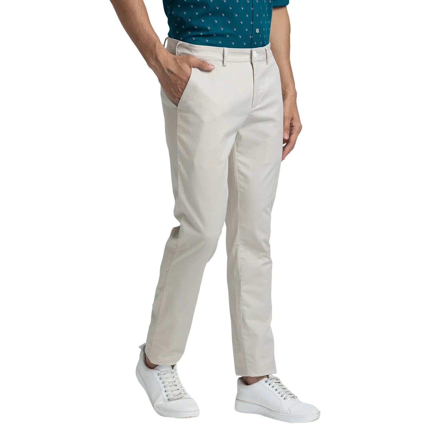Men Fawn Nuvo Fit Print Cotton Blend Trouser