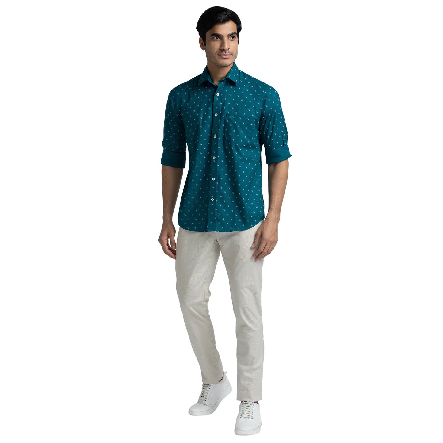 Men Fawn Nuvo Fit Print Cotton Blend Trouser