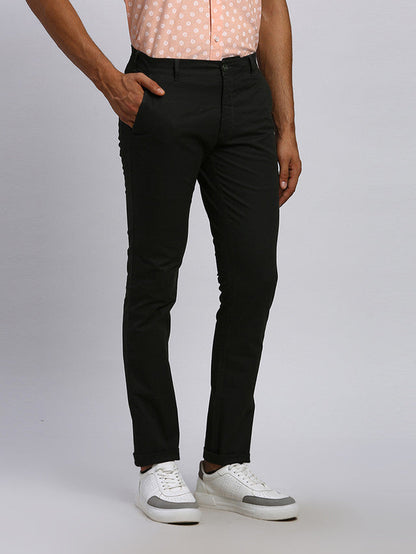 Colorplus Green Solid Piece Dyed Nuvo Fit Cotton Blend Trouser