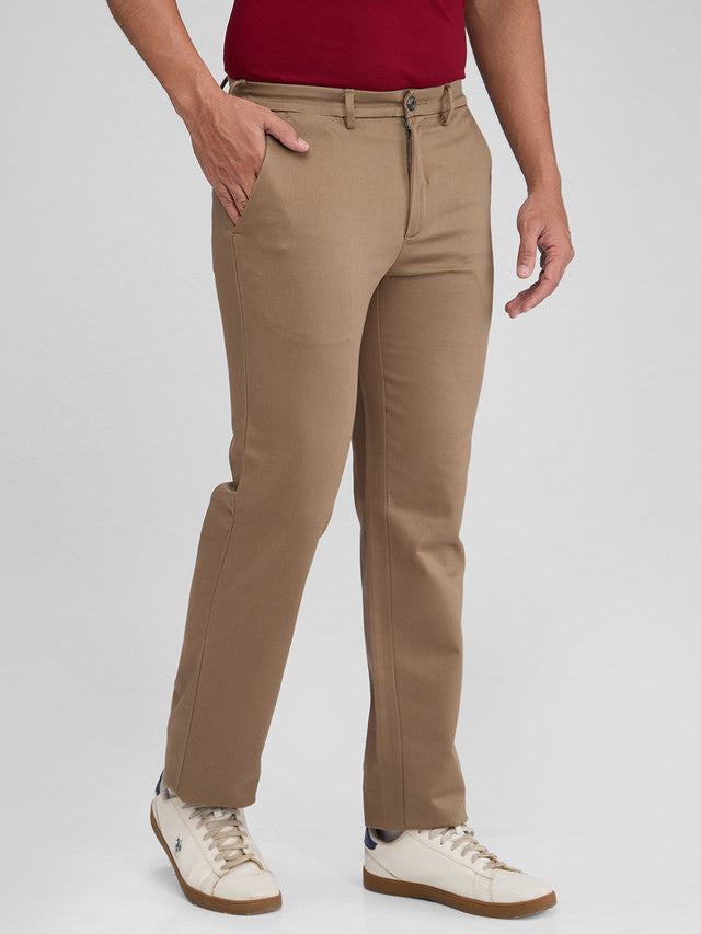 Colorplus Men Green Solid Piece Dyed Tailored Fit Cotton Blend Trouser