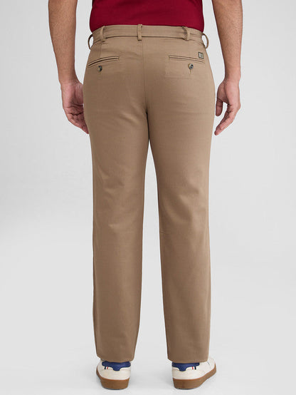 Colorplus Men Green Solid Piece Dyed Tailored Fit Cotton Blend Trouser