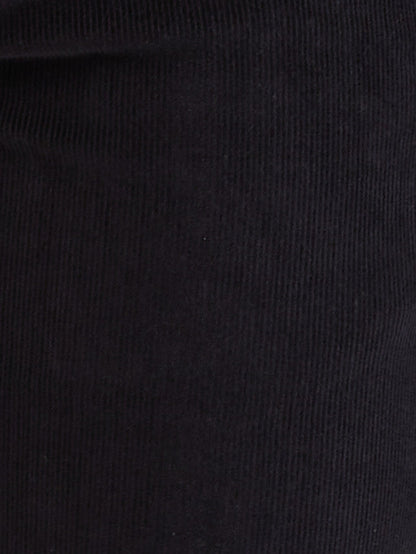 Colorplus Black Solid Piece Dyed Regular Fit Cotton Trouser