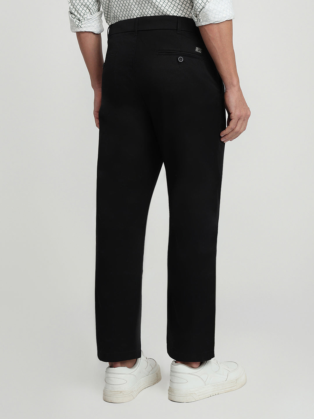 Colorplus Men Black Twill Regular Fit Cotton Trouser