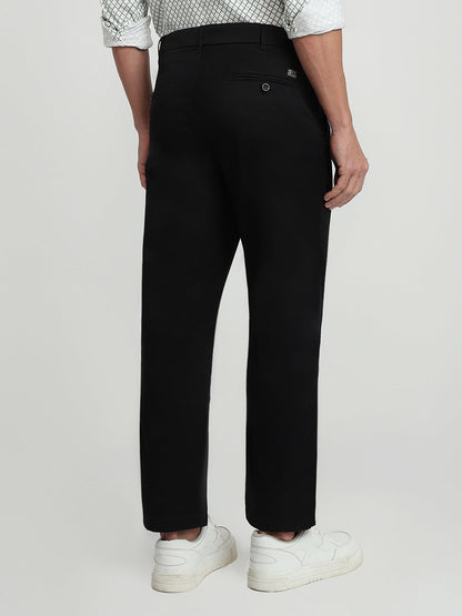 Colorplus Men Black Twill Regular Fit Cotton Trouser