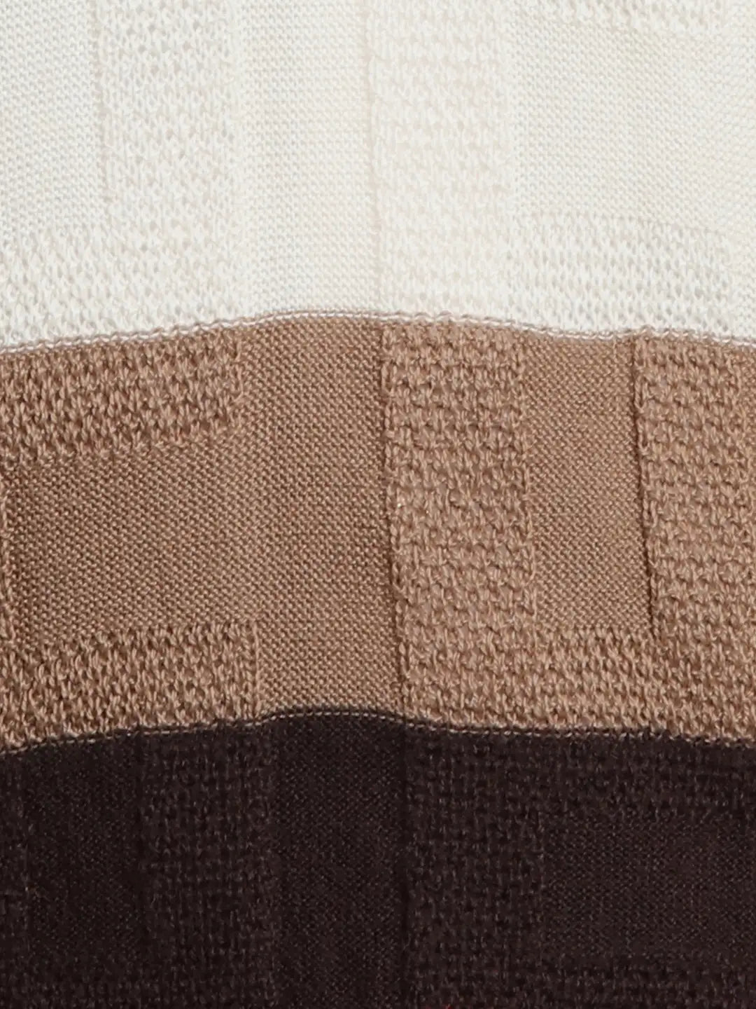 Colorplus Men Brown Jacquard Regular Fit Acrlic Blend Sweater
