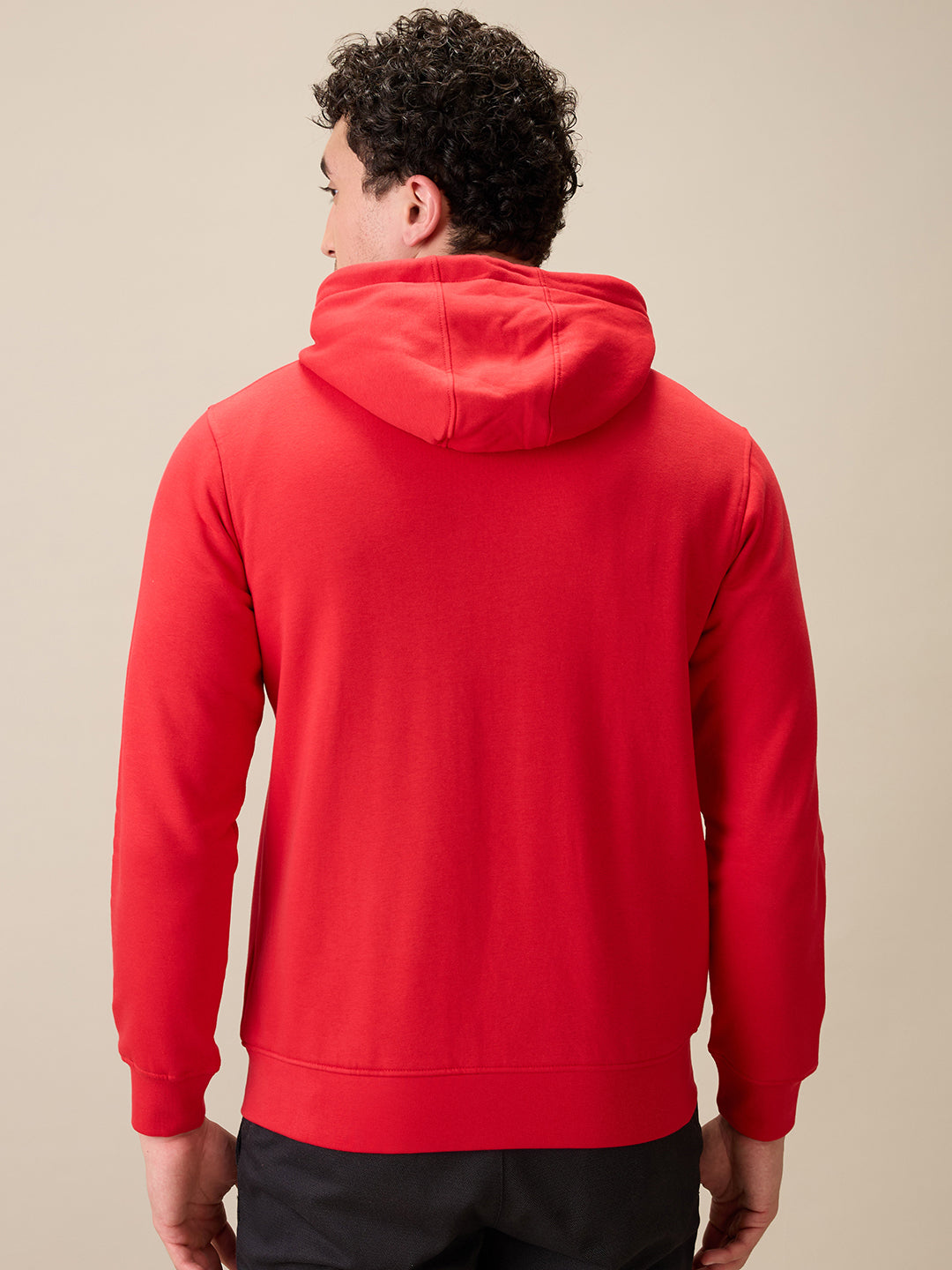 Colorplus Men Red Solid Regular Fit Cotton Blend Full Sleeve Sweatshirt