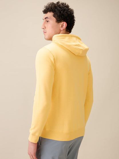 Colorplus Men Yellow Solid Regular Fit Cotton Blend Full Sleeve Sweatshirt