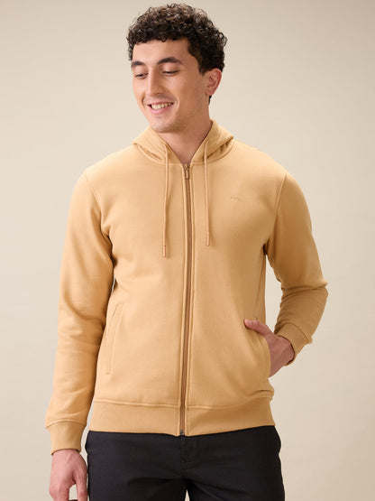 Colorplus Men Brown Solid Regular Fit Cotton Blend Full Sleeve Sweatshirt