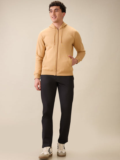 Colorplus Men Brown Solid Regular Fit Cotton Blend Full Sleeve Sweatshirt