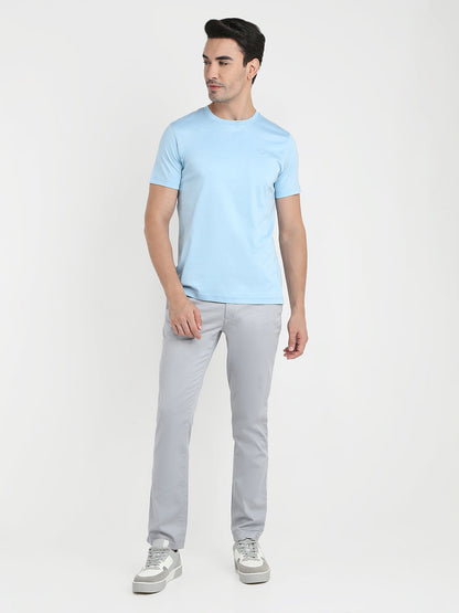 Colorplus Men Blue Solid Regular Fit Cotton Half Sleeve T-Shirt
