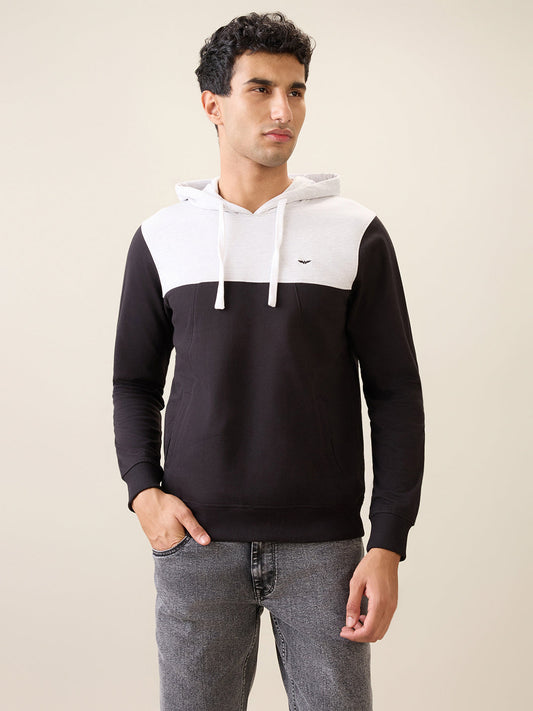 Park Avenue Men Grey Printed Slim Fit Cotton Blend Sweatshirt
