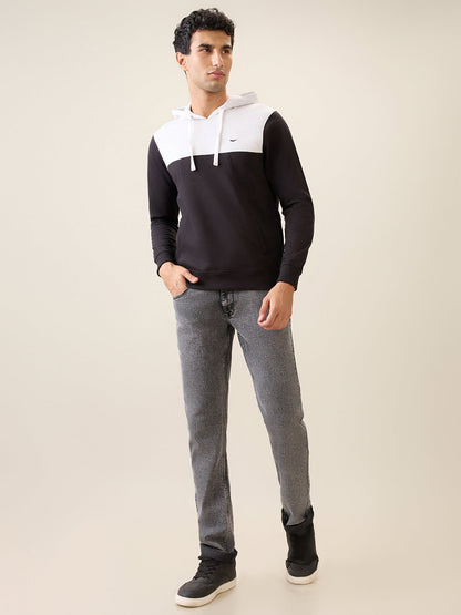 Park Avenue Men Grey Printed Slim Fit Cotton Blend Sweatshirt