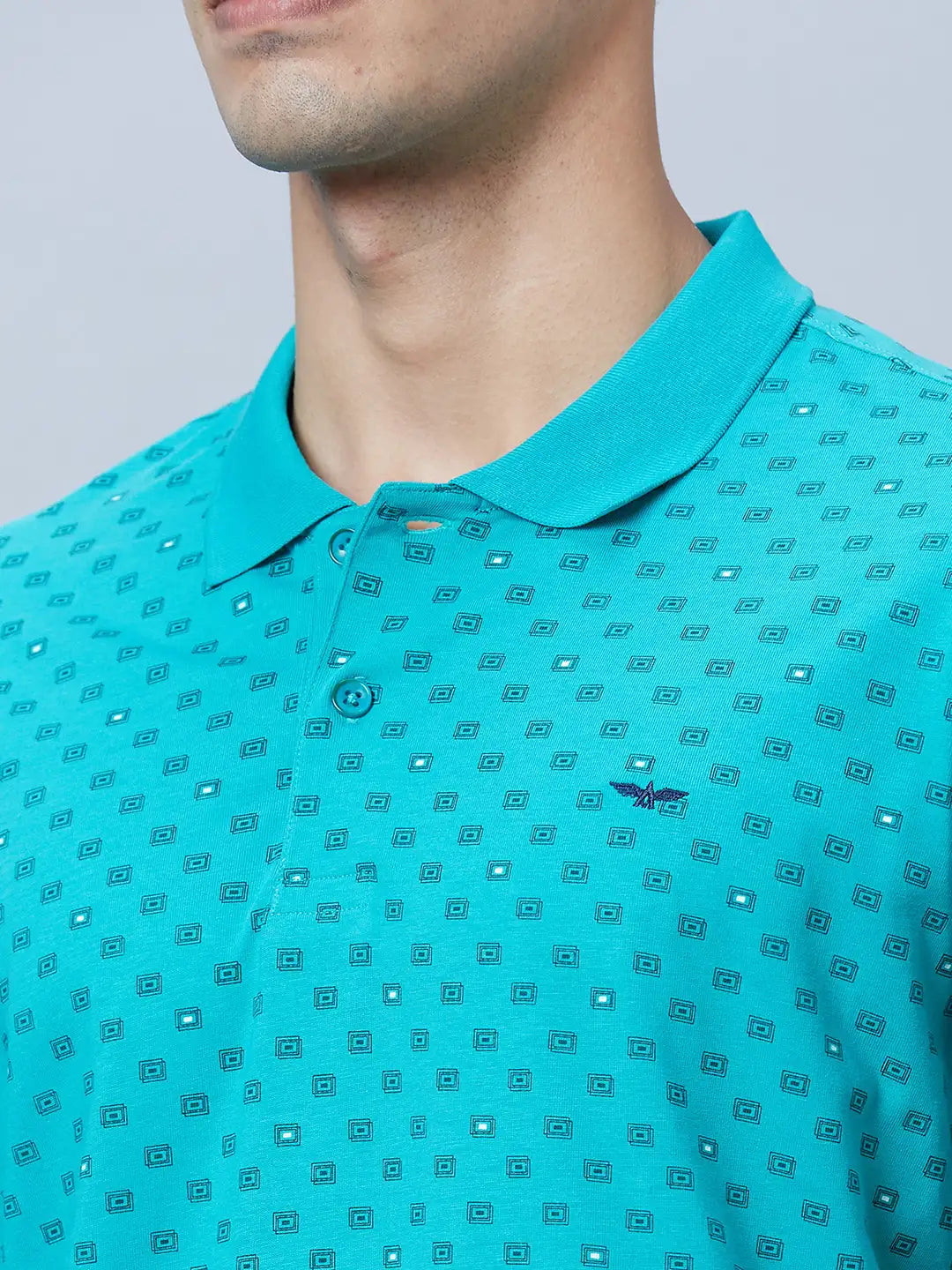 Men Green Slim Fit Print Cotton T-Shirt