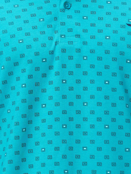 Men Green Slim Fit Print Cotton T-Shirt