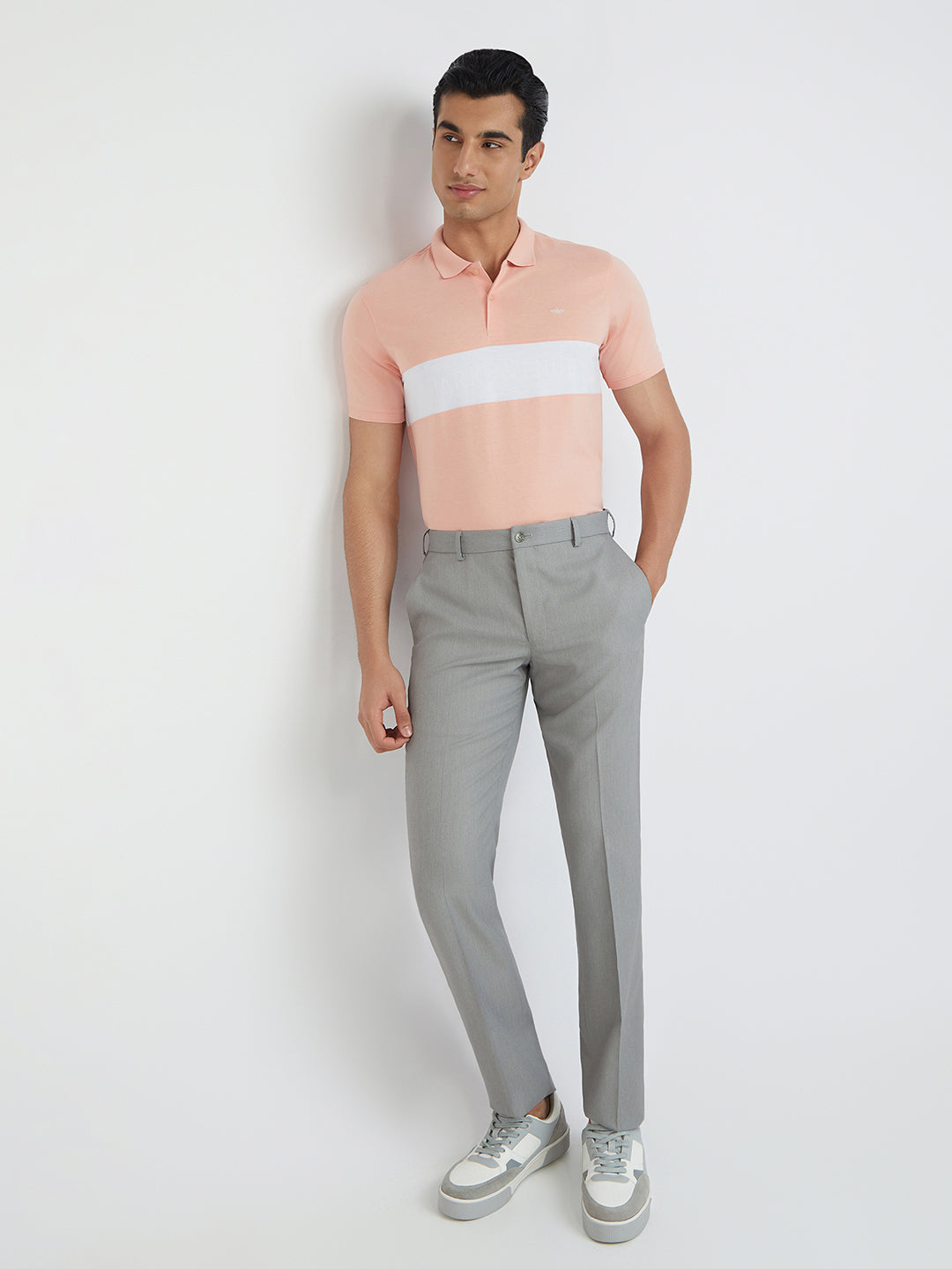 Park Avenue Men Red Solid Slim Fit Cotton Blend T-Shirt