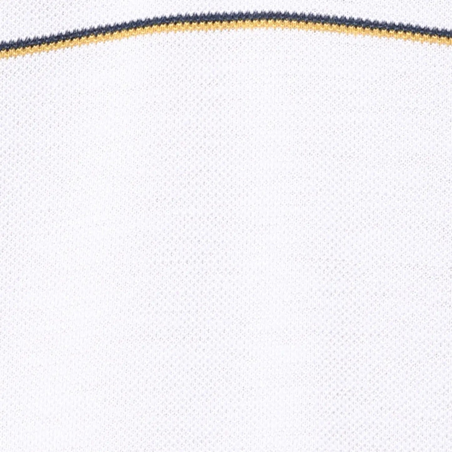 Men White Slim Fit Stripe Cotton Polyester Blend Round Neck Collar Polo T-Shirt