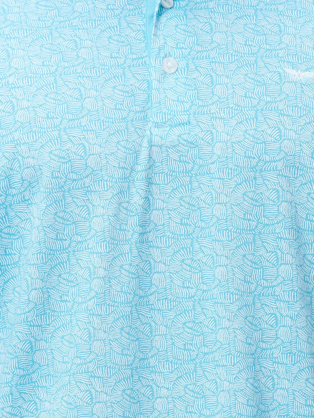 Men Petrol Regular Fit Print Cotton T-Shirt