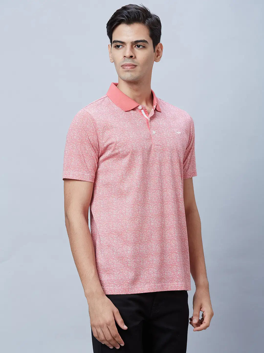 Men Red Regular Fit Print Cotton T-Shirt
