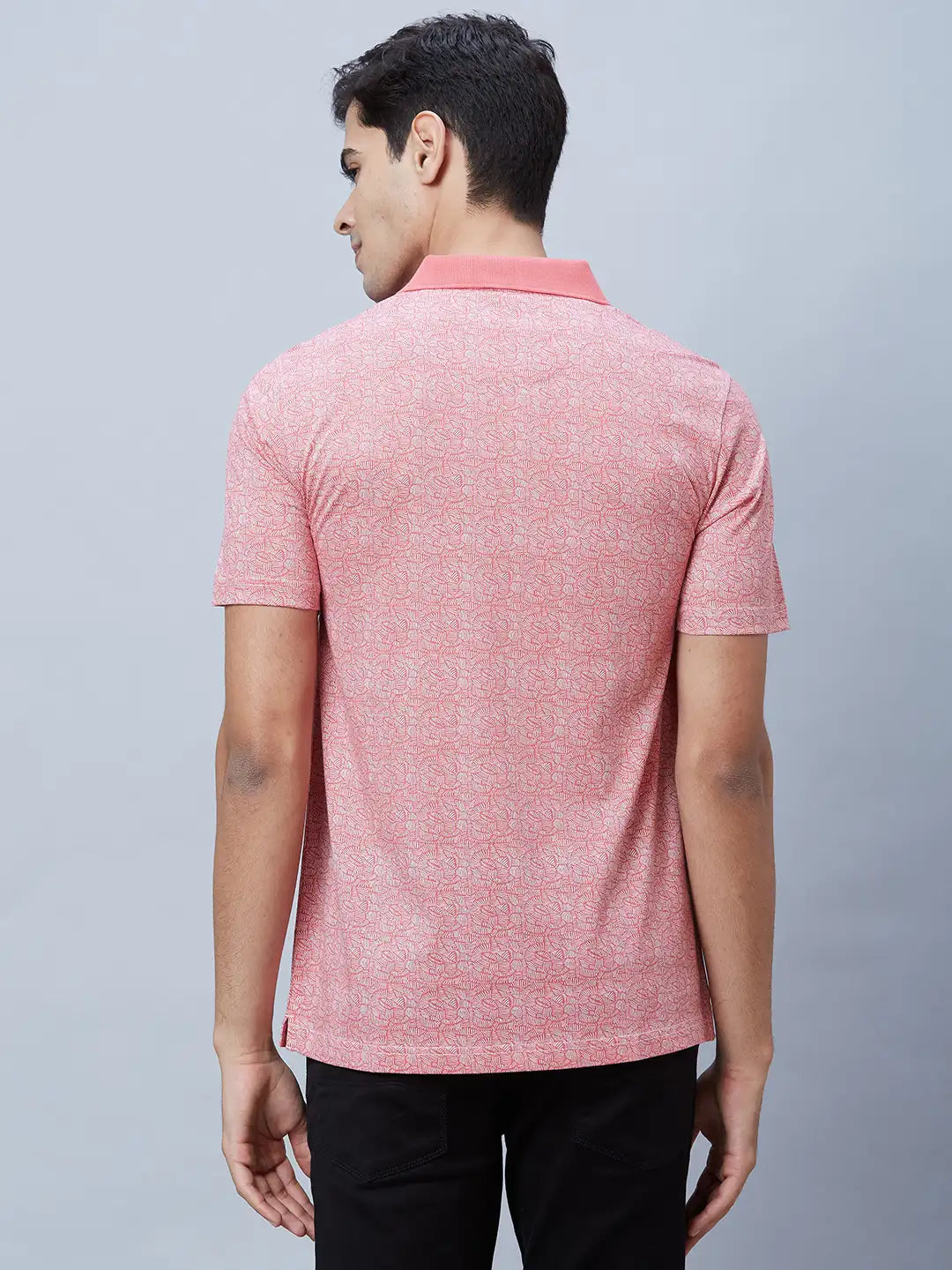 Men Red Regular Fit Print Cotton T-Shirt