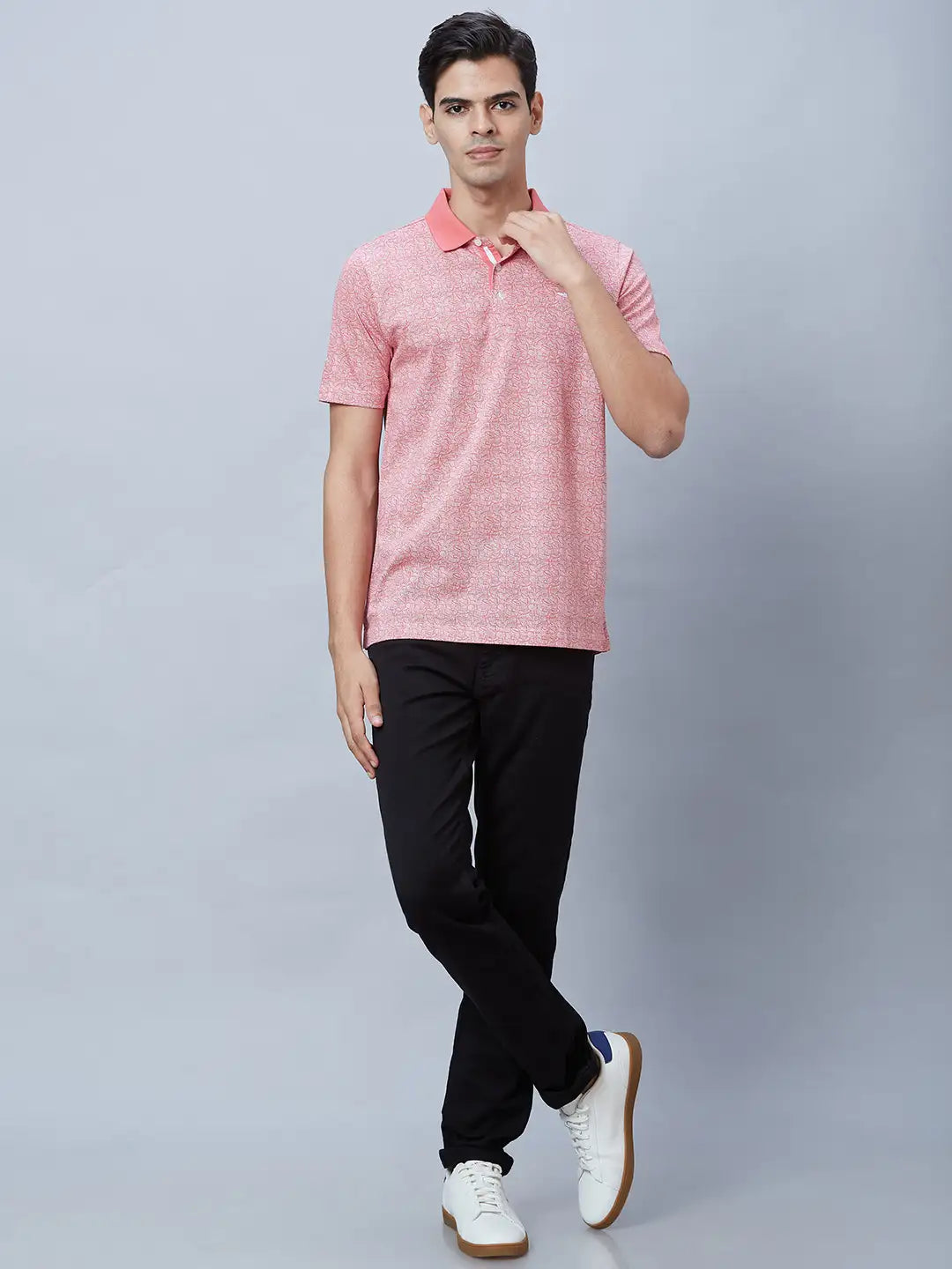 Men Red Regular Fit Print Cotton T-Shirt