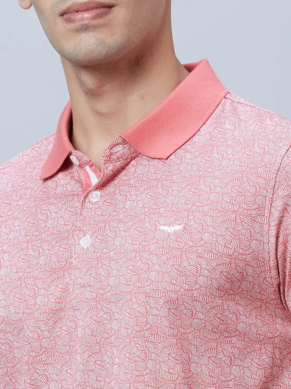 Men Red Regular Fit Print Cotton T-Shirt