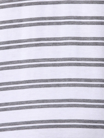 Park Avenue Black Stripe Slim Fit Half Sleeve Cotton Blend T-Shirt