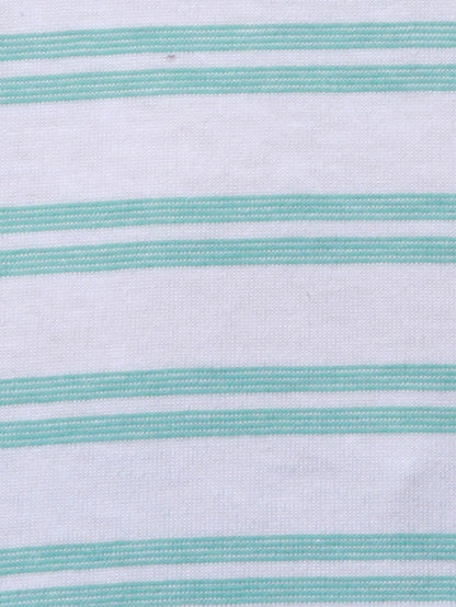 Park Avenue Blue Stripe Slim Fit Half Sleeve Cotton Blend T-Shirt