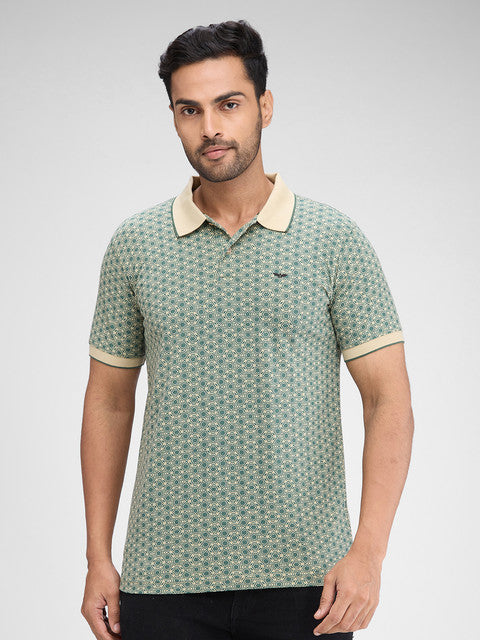 Park Avenue Men Brown Printed Slim Fit Cotton Blend T-Shirt