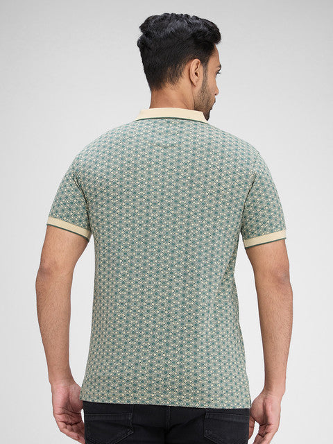 Park Avenue Men Brown Printed Slim Fit Cotton Blend T-Shirt