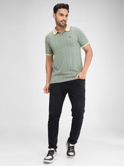 Park Avenue Men Brown Printed Slim Fit Cotton Blend T-Shirt