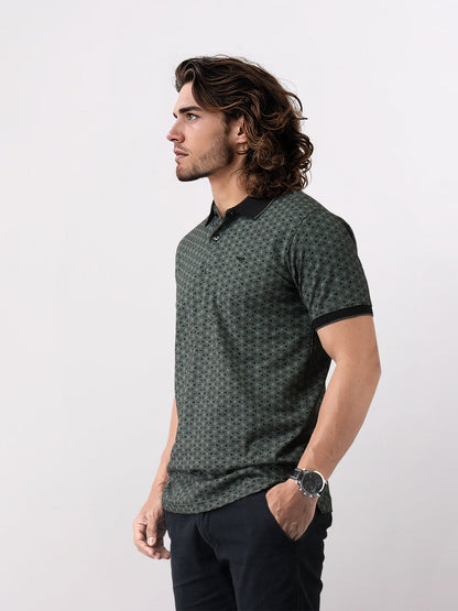Park Avenue Men Black Printed Slim Fit Cotton Blend T-Shirt