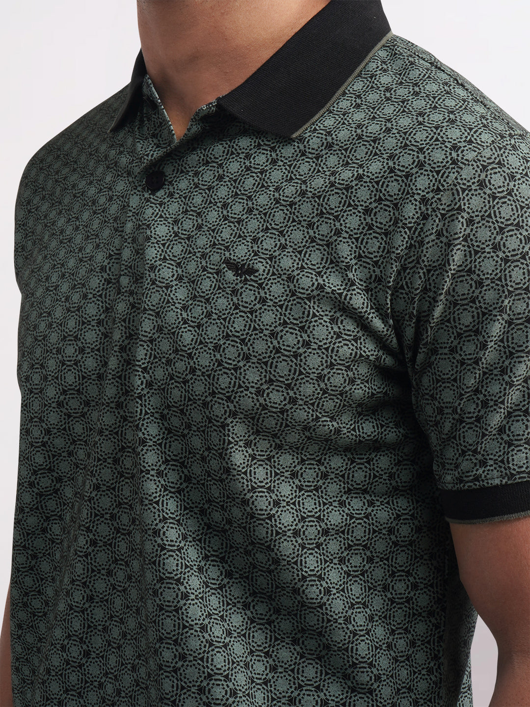 Park Avenue Men Black Printed Slim Fit Cotton Blend T-Shirt
