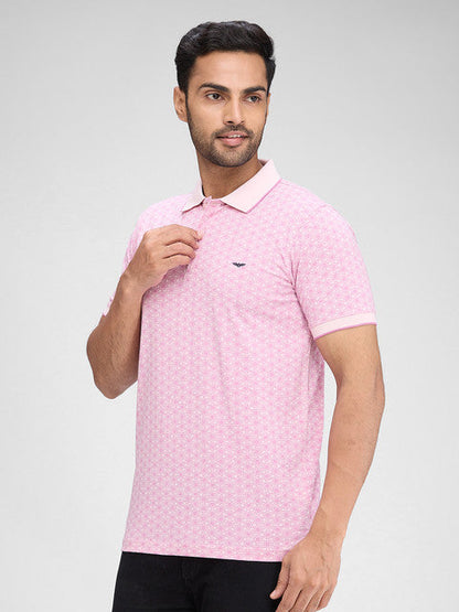 Park Avenue Men Pink Printed Slim Fit Cotton Blend T-Shirt