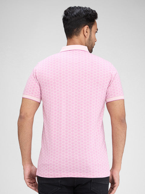Park Avenue Men Pink Printed Slim Fit Cotton Blend T-Shirt