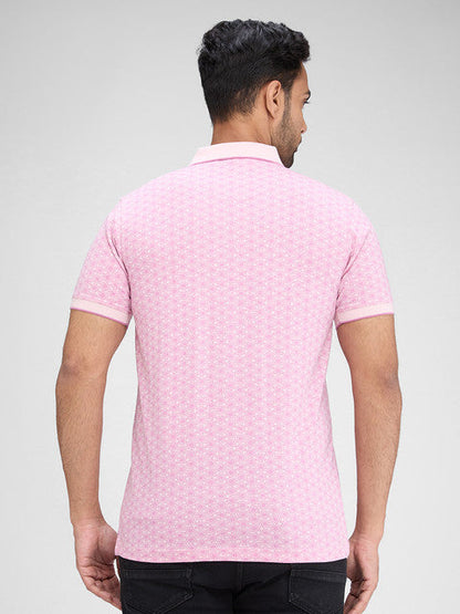 Park Avenue Men Pink Printed Slim Fit Cotton Blend T-Shirt