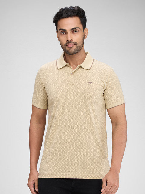 Park Avenue Men Brown Printed Slim Fit Cotton Blend T-Shirt