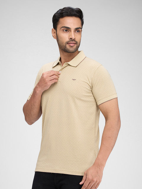 Park Avenue Men Brown Printed Slim Fit Cotton Blend T-Shirt