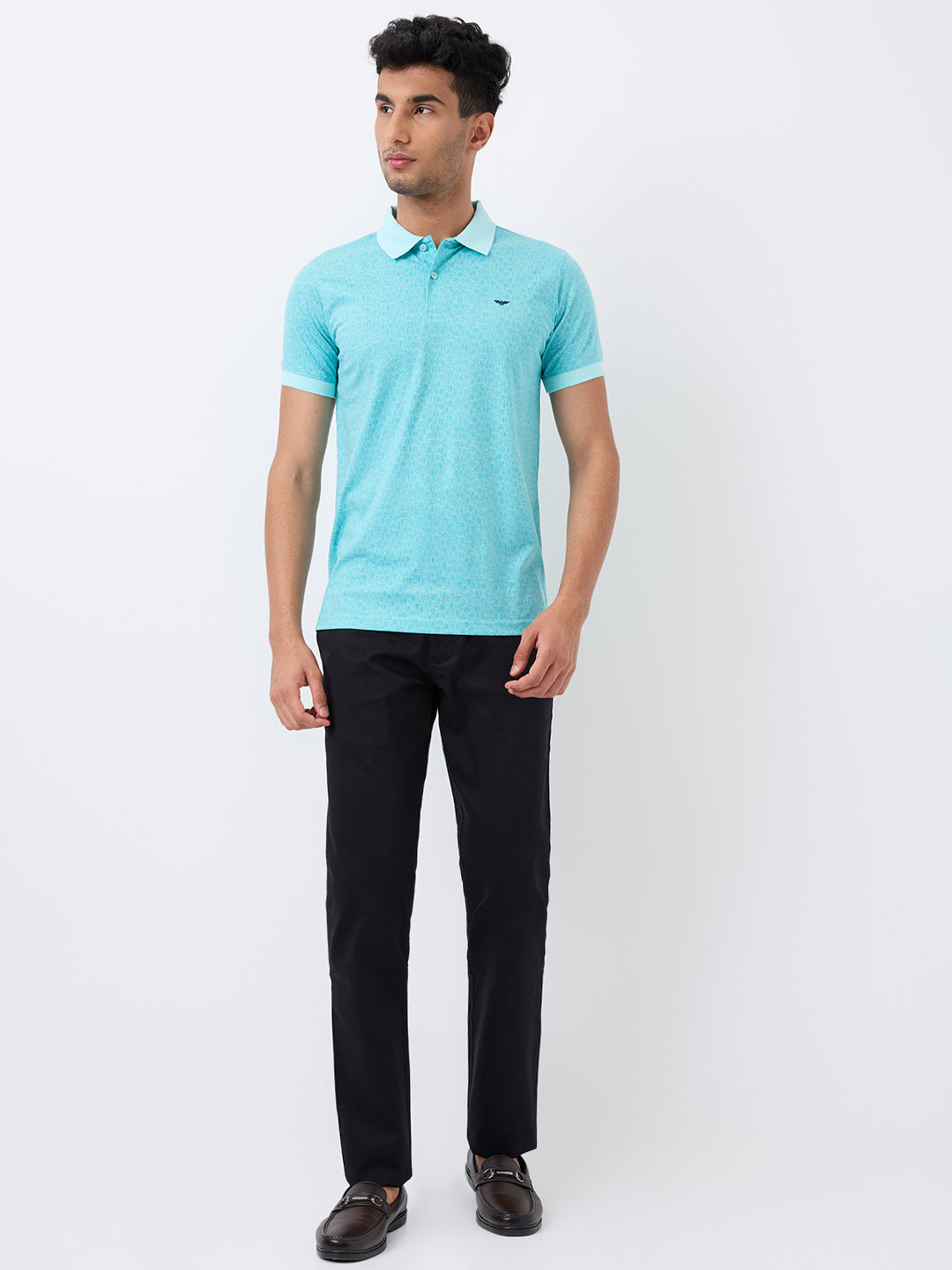 Park Avenue Men Green Printed Slim Fit Cotton Blend T-Shirt