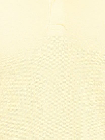 Park Avenue Yellow Solid Slim Fit Half Sleeve Cotton Blend T-Shirt