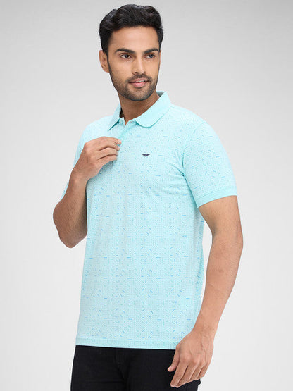 Park Avenue Men Green Printed Slim Fit Cotton Blend T-Shirt