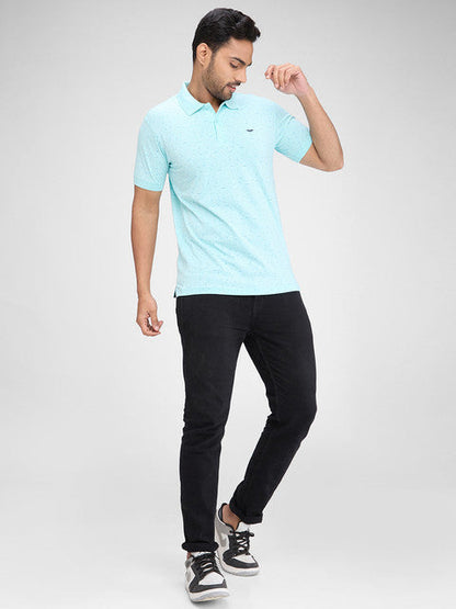 Park Avenue Men Green Printed Slim Fit Cotton Blend T-Shirt